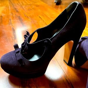 Twin Set purple sides double strap platforms